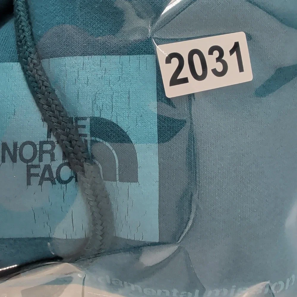 Vintage Y2K The North‎ Face Never Stop Exploring Lettering Hoodie Blue Size S
